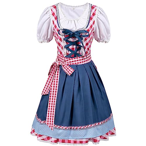 Robe médiévale rouge avec jupe à carreaux rétro pour costume de danse et cosplay
