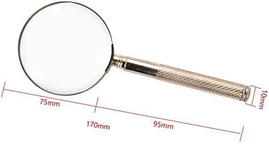 Magnifying Glasses Metal Handheld Magnifier,10X Handheld Reading Magnifier Lens for Book Classroom Science, Hobby Observation, Great for Seniors and Kids The New