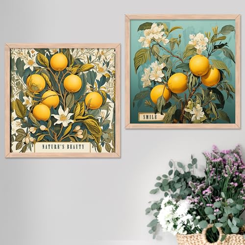 Image of kotart Nature beauty wall art for wall hanging, Wall poster with glass frame for home decor /wall decor, living room, bad room, office - Set of 2 Multicolor paintings (10x10 inch, C)