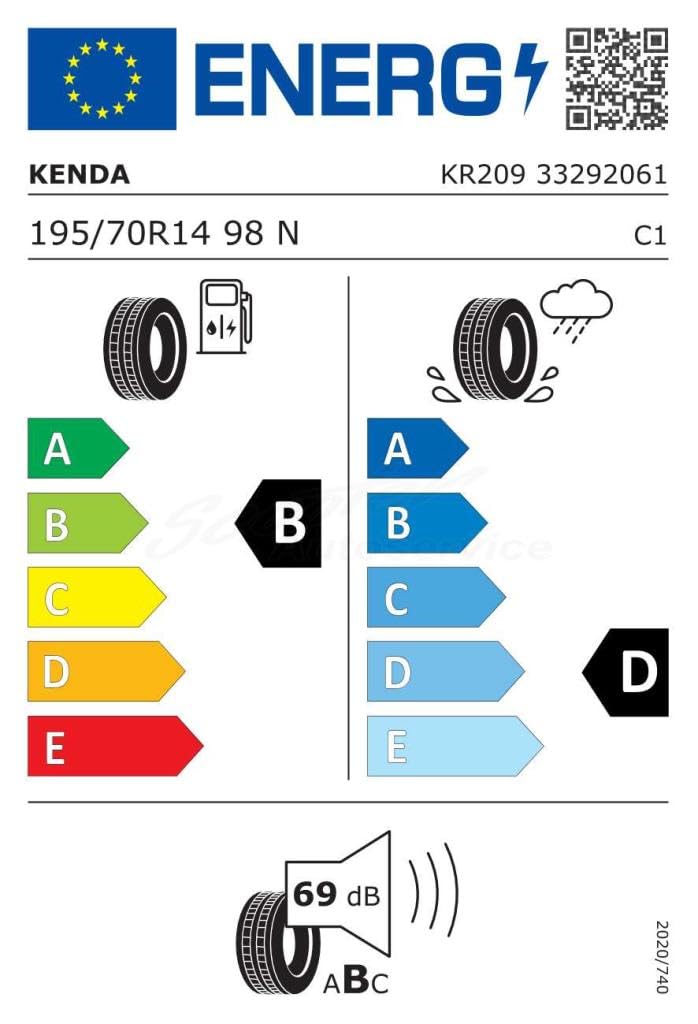 Kenda KR 209 KargoTrail 3G 195/70 R14 98N - Neumático de verano GTAM T260360 sin llanta