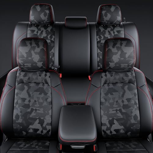 Image of Carlimeki Leather Seat Covers Custom Fit for Tacoma Gen 3rd (2016-2023) | For Double & Crew Cab only - Fits SR, SR5, Limited, TRD Pro, TRD Sport, TRD Off-Road, Trail Special Edition - Fully Covered