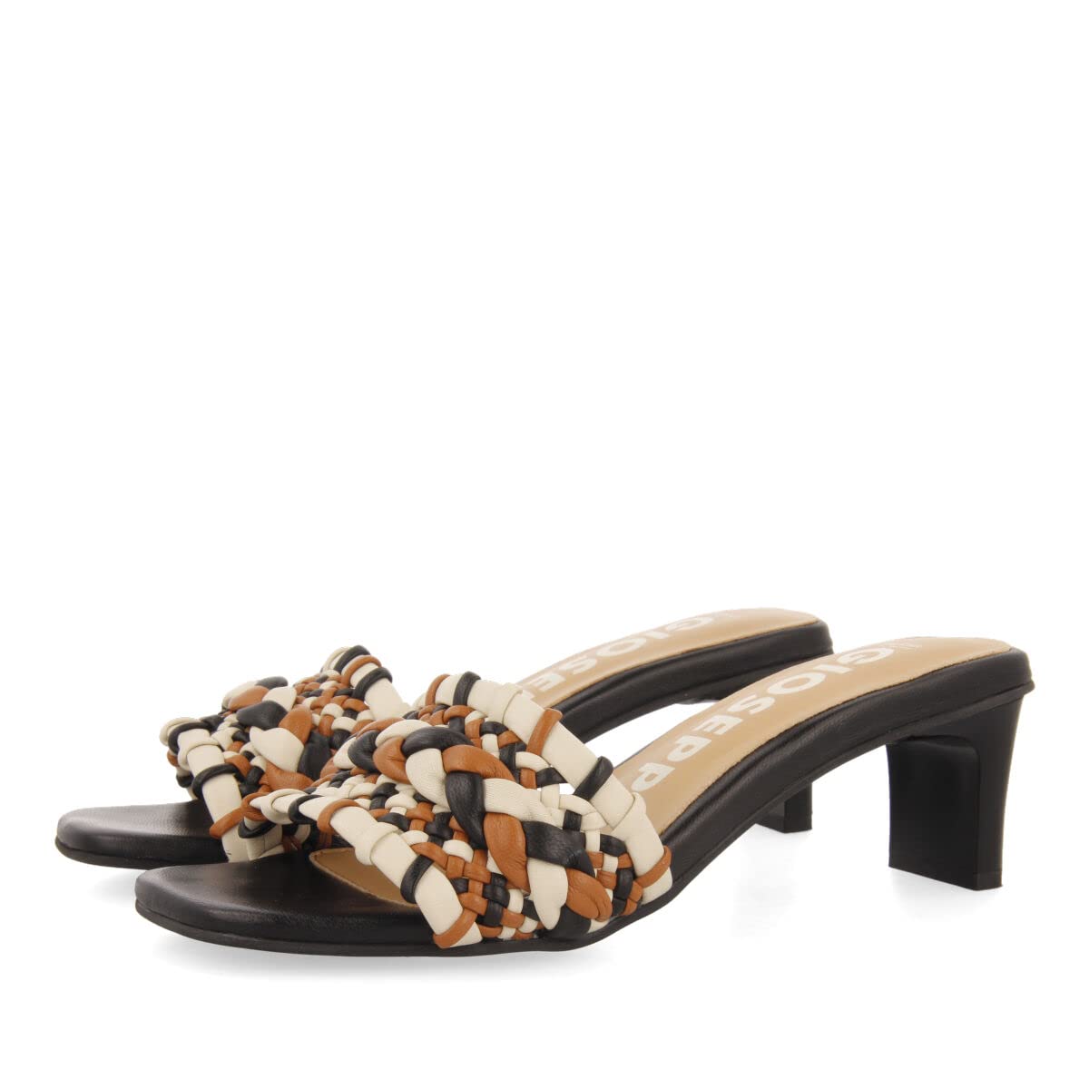 GIOSEPPO Multicolor Braided Shovel Sandals with Heels for Woman saboga, multicoloured, 5 UK