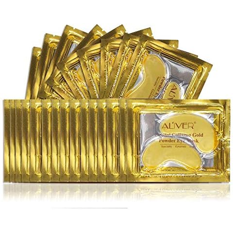 (25 Pairs) Crystal 24K Gold Powder Gel Collagen Eye Mask,Premium Anti Aging, Anti Wrinkle, Moisturiser for Under Eye Wrinkles, Remove Eye Bags, Under-eye, Dark Circles, Hydrating, Puffy Eyes Cover