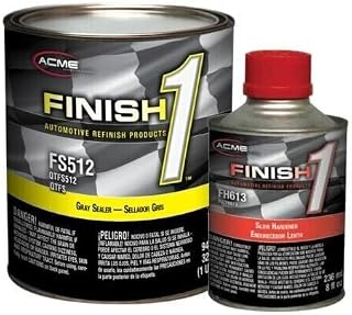 Sherwin Williams Finish 1 - FS512 4.1 VOC Enamel Sealer Undercoat, Gray, 1 Quart (32 oz) w/Slow Hardener FH613 Half Pint (8 oz) - Quart KIT