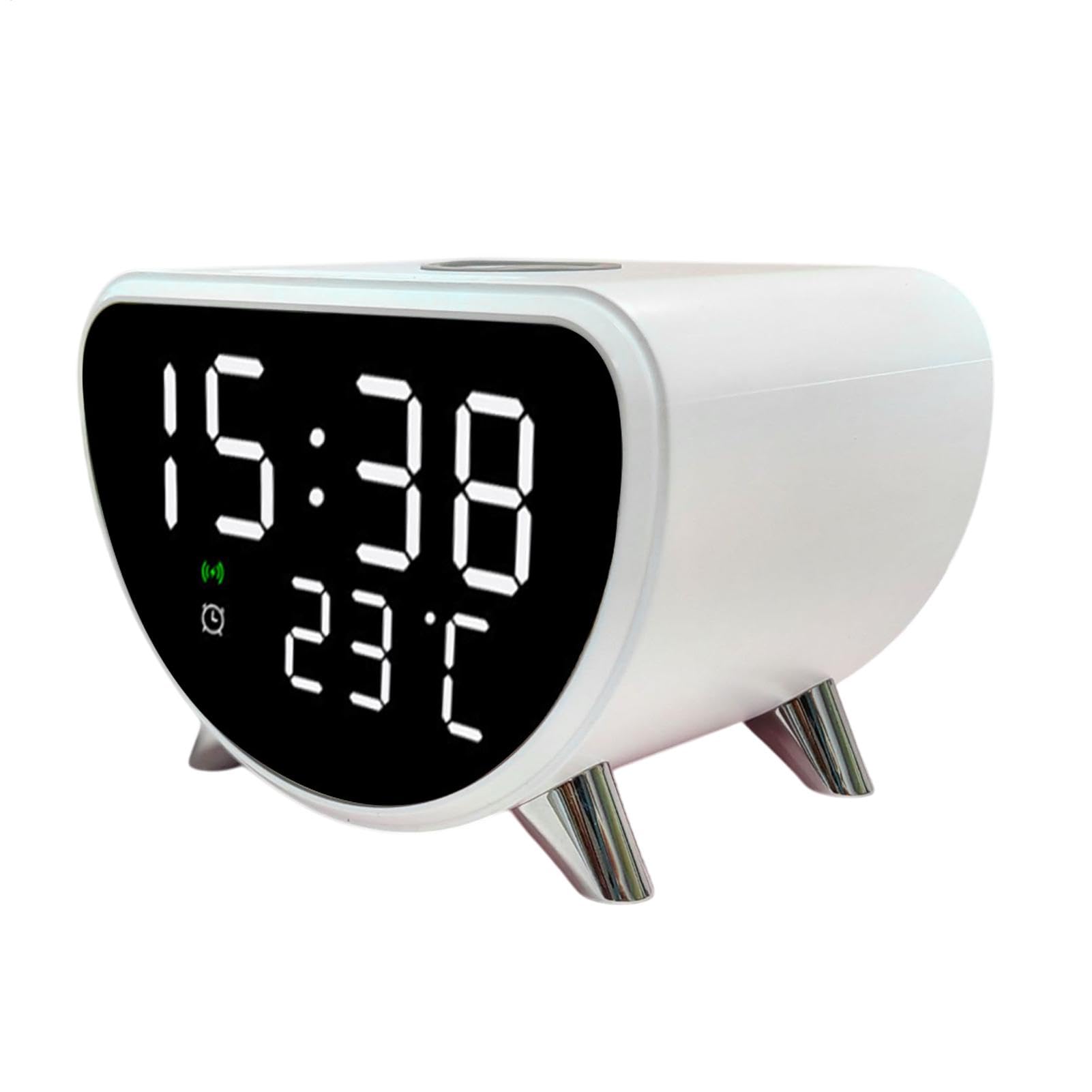 Reloj de escritorio con carga inalámbrica rápida de 15W y función de despertador digital para mesita