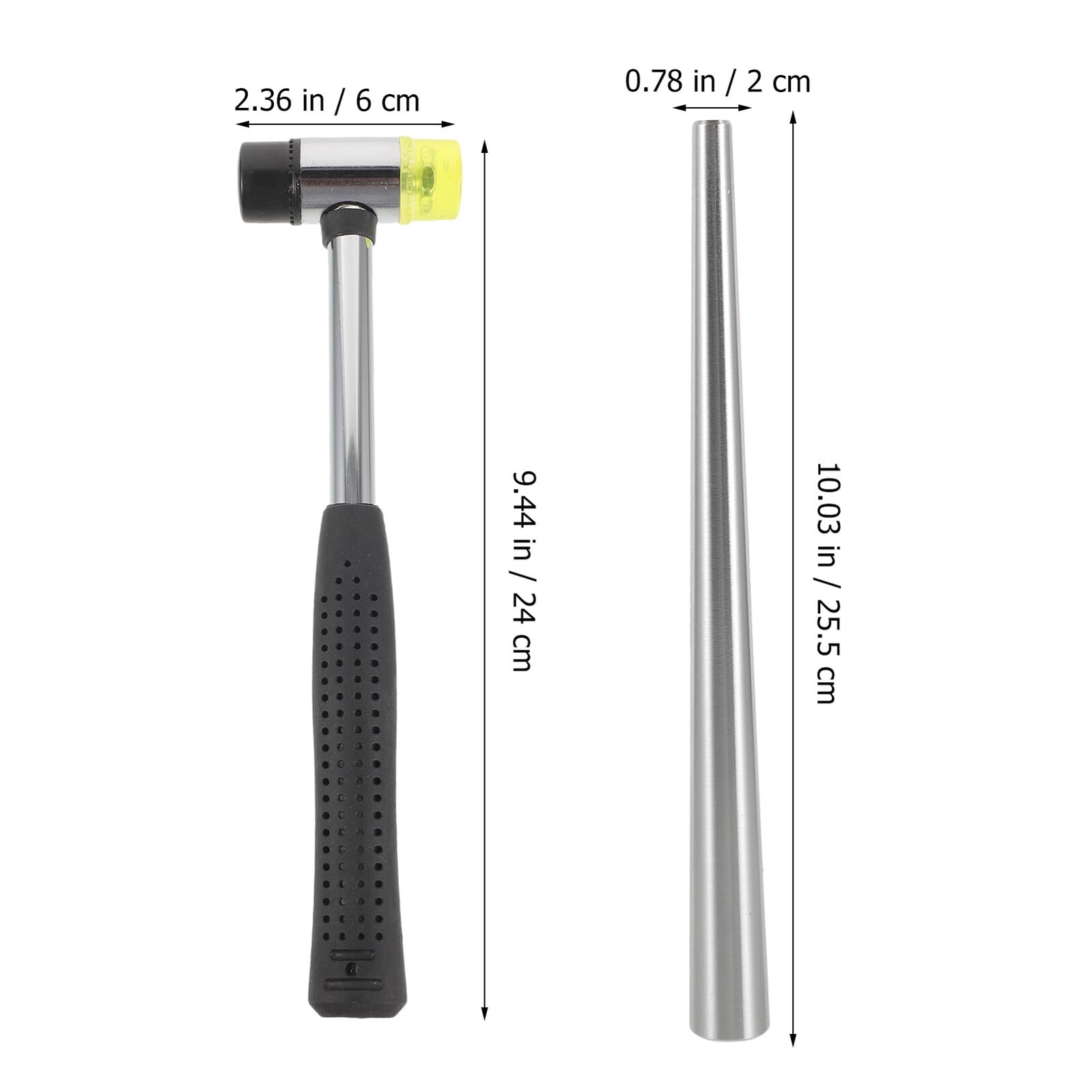 UTHCLO Juego de Martillo de Joyería de Metal Varilla de Mandril Ligera y Mandril Ajustable para Reparación y Ajuste de Anillos en Bricolaje de Joyería