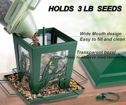 Birdream Metal Bird Feeders, Unique Design Bird Feeder For Outdoor Squirrel Proof, Attracting Wild Bird Cardinal Bluebird thumb #3