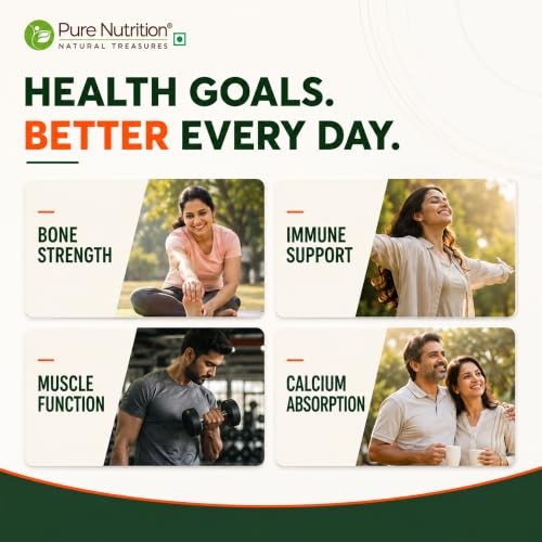 Image of Pure Nutrition Vitamin D3 Tablets 10000 IU | Vitamin D Supplements Supports Bone, Teeth & Muscle Health | High Potency Vit D3 Supplement for Immunity & Calcium Absorption | Daily Wellness Support for Men & Women | 60 Tablets
