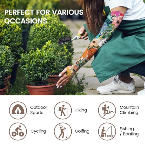 Image of YPHCDO Gardening Sleeves for Women Farm Sun Protection Thorn Proof Cooling Arm Sleeves to Cover Arms for Garden Sports