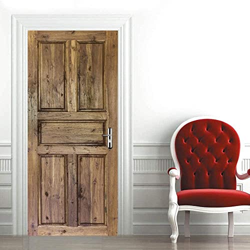 Türtapete 3D Türaufkleber Selbstklebend Türposter - Alte Tür 100 X 215 Cm - Türfolie Poster Pvc Abnehmbar Wasserdichte Door Stickers - Kinderzimmer Wohnzimmer Küche Schlafzimmer Tür Fotos