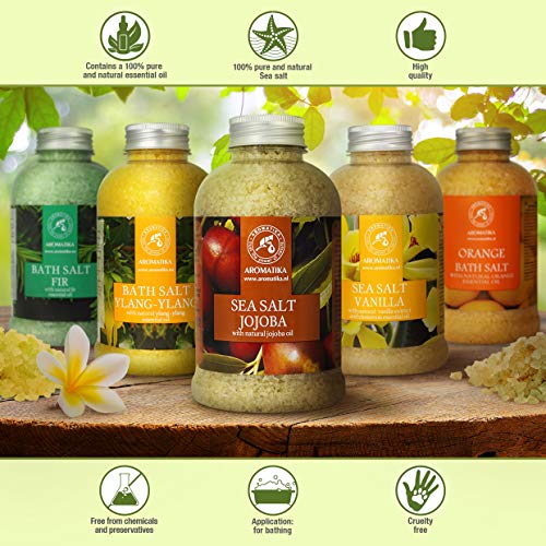 Jojoba Bath Salts 21.16 Oz - Natural Jojoba Oil Best For Bath - Good Sleep - Relaxing - Body Care - Beauty - Calming Sea Salt #TOP1