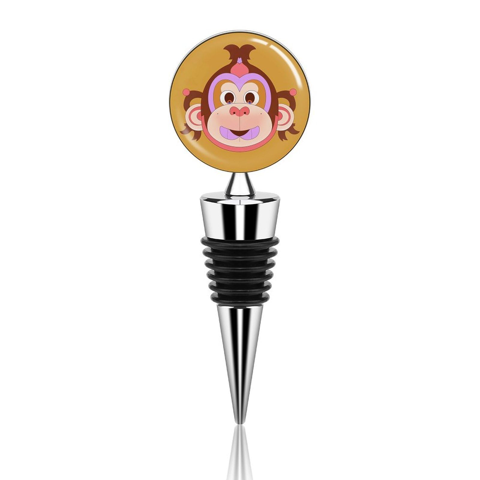 Bouchons bouteille de vin motif singe idée cadeau originale anniversaire
