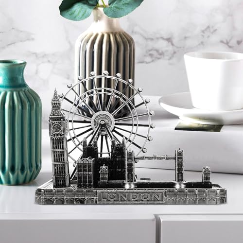 Reloj de mesa de aleación plateada resistente con diseño artístico 5