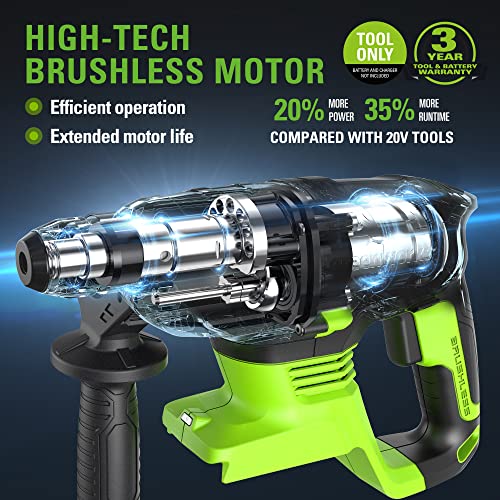 Greenworks Professional 2J Bohrhammer 24V Akku-Schlagbohrmaschine mit 4Ah Akku und Ladegerät,SDS-Plus… – Bild 7