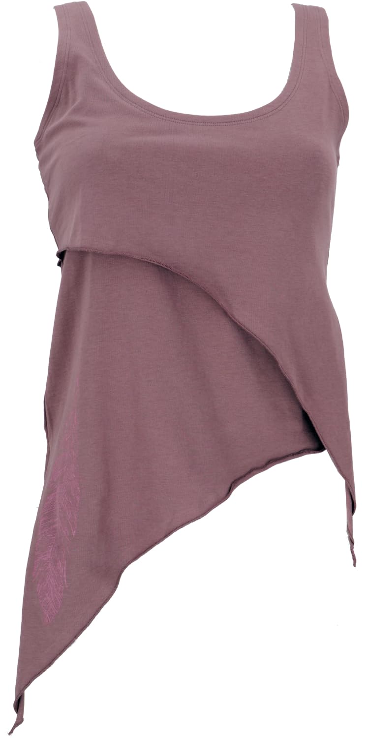Guru-Shop T-Shrt Batk Hppe Top, Tank Top - grün Festval, Ethno