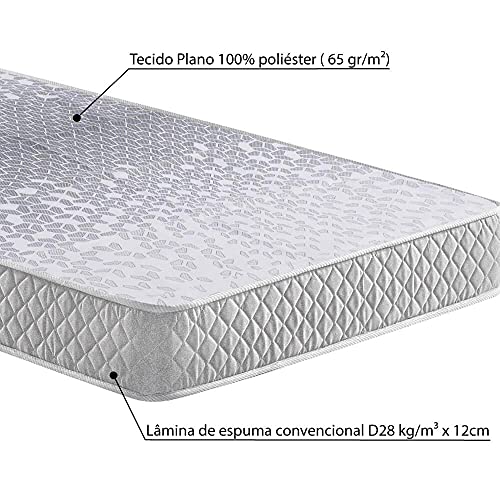 Colchão Solteiro Espuma D28 Ecoline 78x188x12 - Cinza