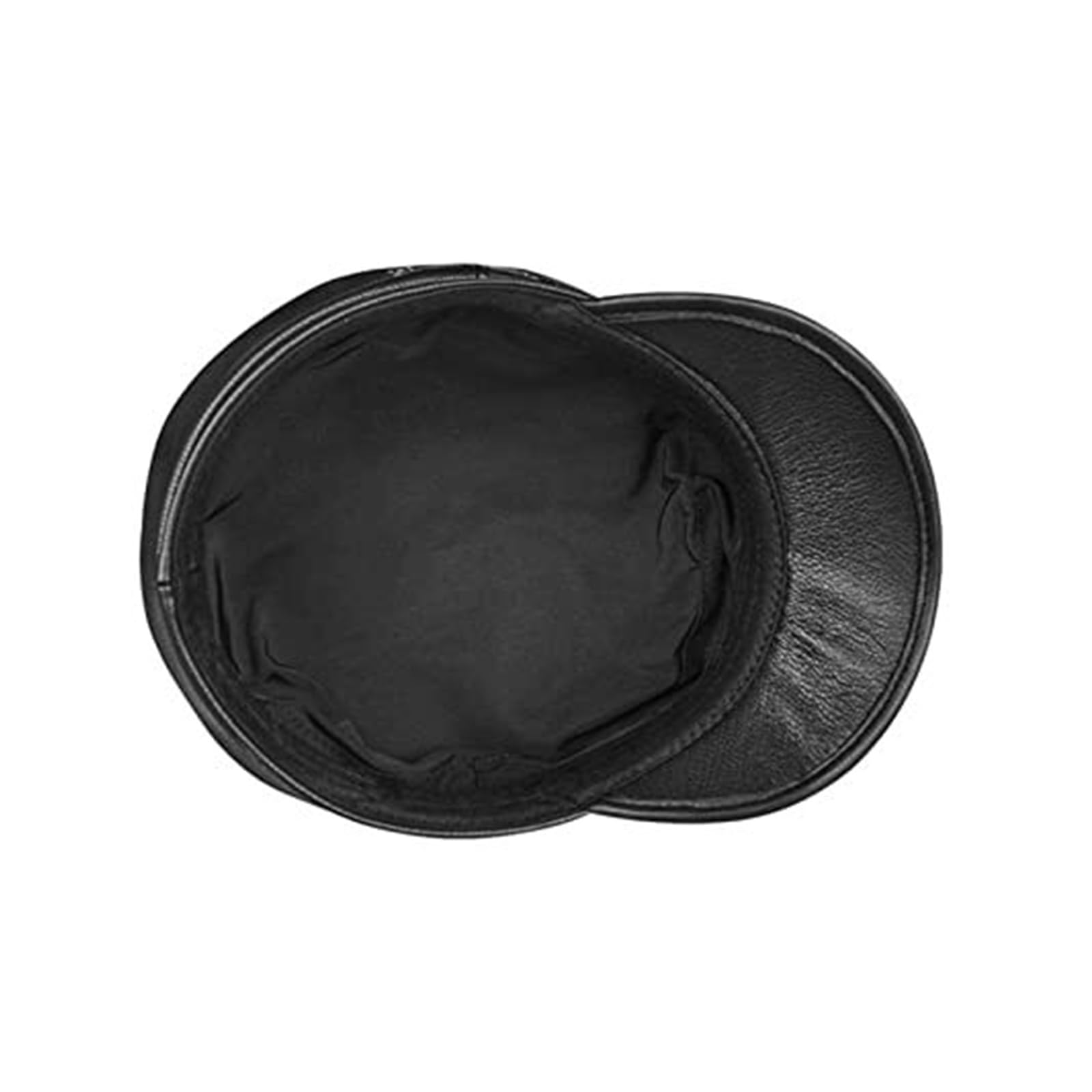 Man Genuine Leather Baseball Cap Hat Black Real Student Trucker Sport - Flat (XXL)