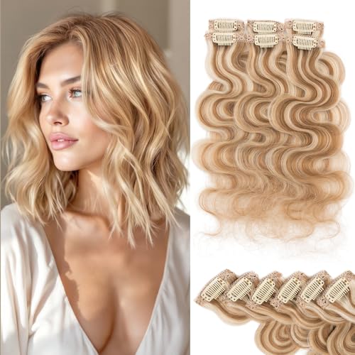 Short Hair Extensions Clip ins,S-noilite Short Clip in Hair Extensions Real Human Hair,Wavy Mini...