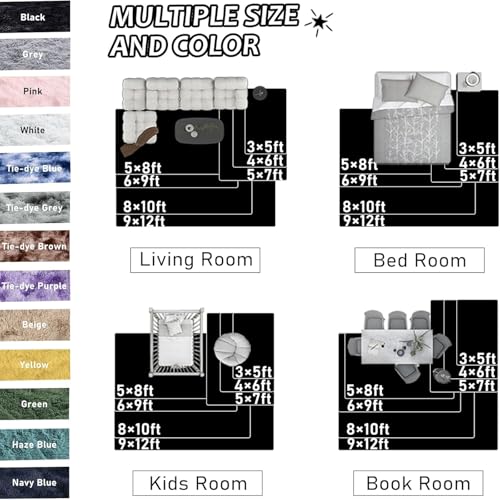 Tapis de salon 200 x 290 cm gris shaggy et lavable - 8