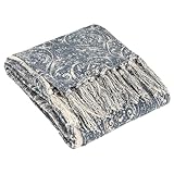Paoletti Durelle Bedruckter Überwurf – Delph Blue – 130 x 180 cm