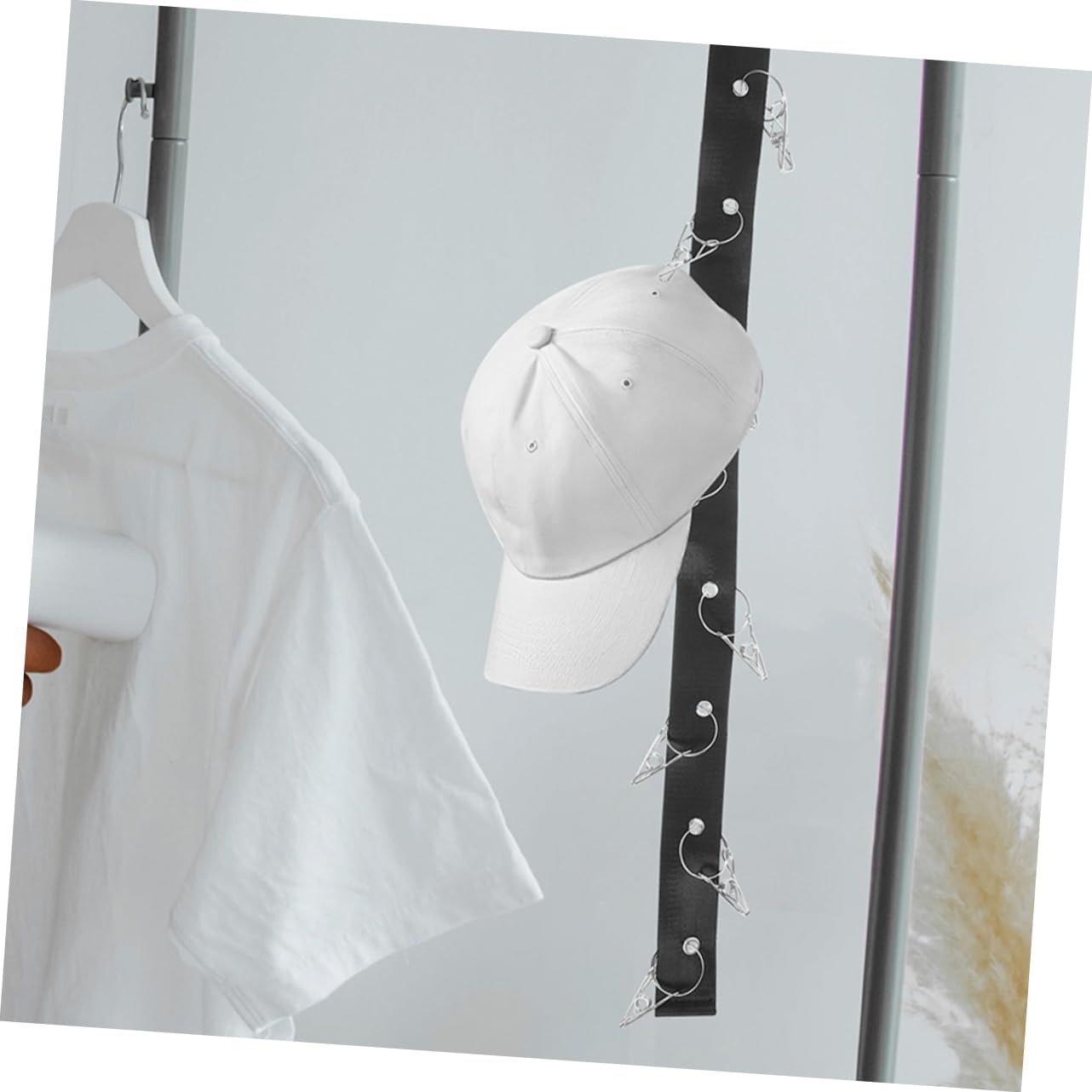 3pcs Vertical Baseball Cap Organizer with Hooks Multifunctional Storage Rack for Hats Ties and Belts and Elegant Closet for Men and Women