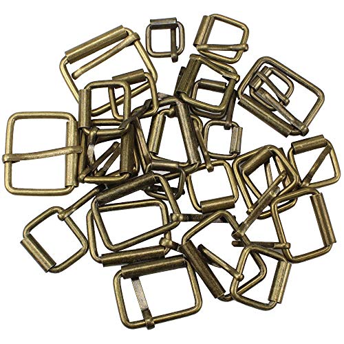 Hysagtek Brass Buckles 60 Pcs Roller Buckles Belts Hardware Pin Buckle for Bags Leather Belt Strap Hand DIY Accessories, 6 Size - 1.3'', 1.18", 1", 0.79", 0.59", 0.51" Bronze Metal by Hysagtek - Image 5