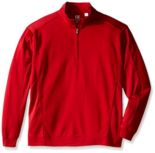 Cutter & Buck Men's Tall Drytec Edge Half Zip, Cardinal Red, 2X/Big
