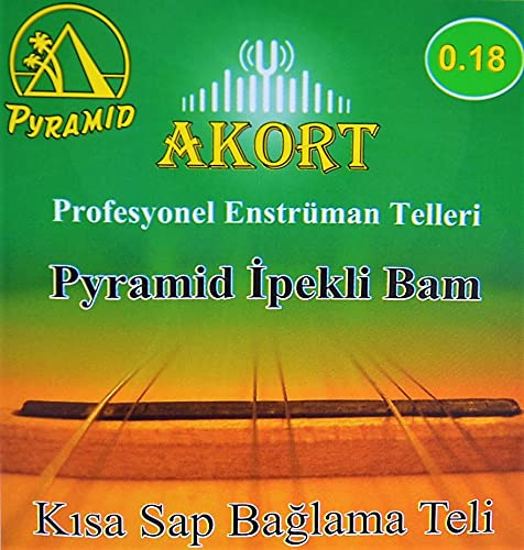 Akort Pramid Kısa Sap Bağlama-Saz Teli 0.18 + Tezene Hediye