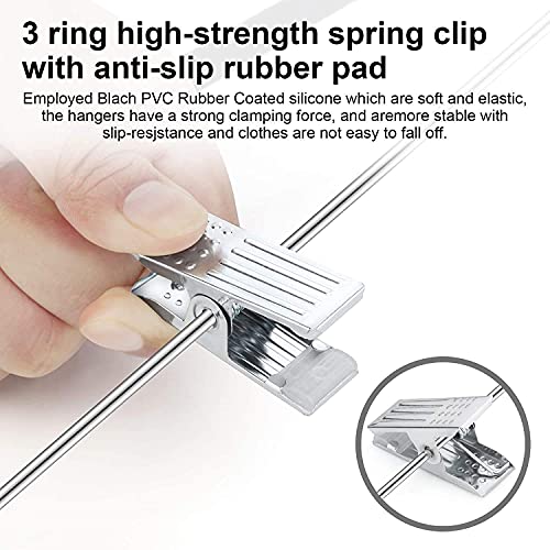 Timmy 30-Pack Pants Hangers, 16.7-Inch Long Velvet Trousers Hangers With Adjustable Clips, Heavy-Duty, Non-Slip, Space-Saving ，360 ° Swivel Hooks Black Velvet Hanger #TOP3