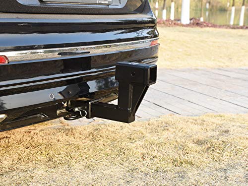 Toptow Trailer Hitch Extender Adapter With 6-Inch Riser/Drop, 2" Receiver, 2-Inch Solid Shank, 10000Lbs Capacity, Anti-Rattle Bolt #TOP2