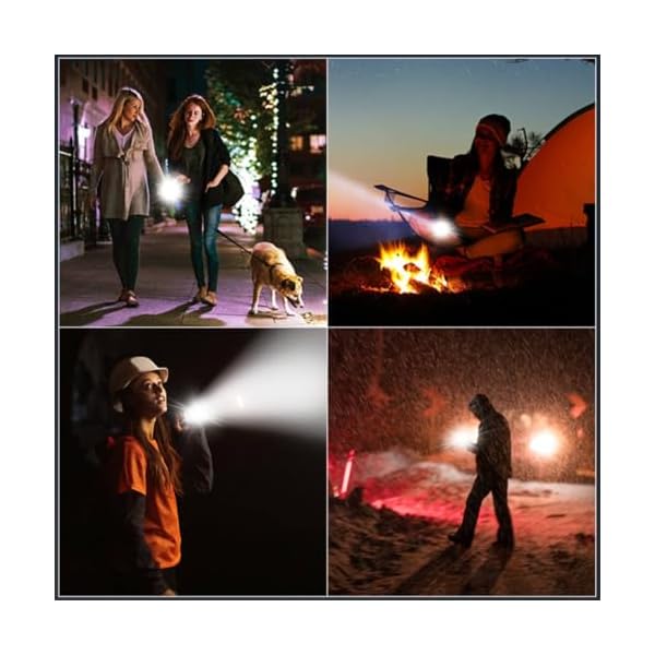 cinlinso Lampe Torche LED Ultra Puissante - 500000 Lumens Lampe de Poche Rechargeable, Étanche IPX7, 7 Modes D'éclairage avec Lumière COB pour Camping, Randonnée et Urgences 51WHPDqzORL. SS600