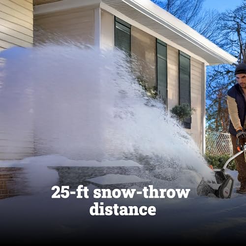 Image of WORX Nitro 40V 12'' Cordless Snow Shovel, Electric Snow Thrower for 4-Car Driveway, Snow Removal with Brushless Motor & 2 Speed Control, 2 x 4.0 Ah Batteries and Charger Included, WG460