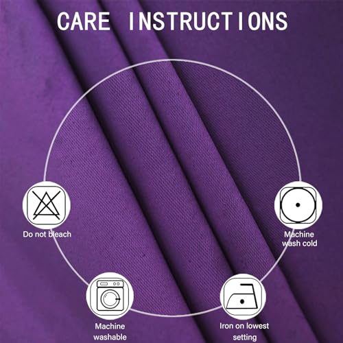 Image of LEMOMO Purple Blackout Curtains 42 x 54 Inch Length Set of 2 Panels Grommet Bedroom Curtains for Living Room