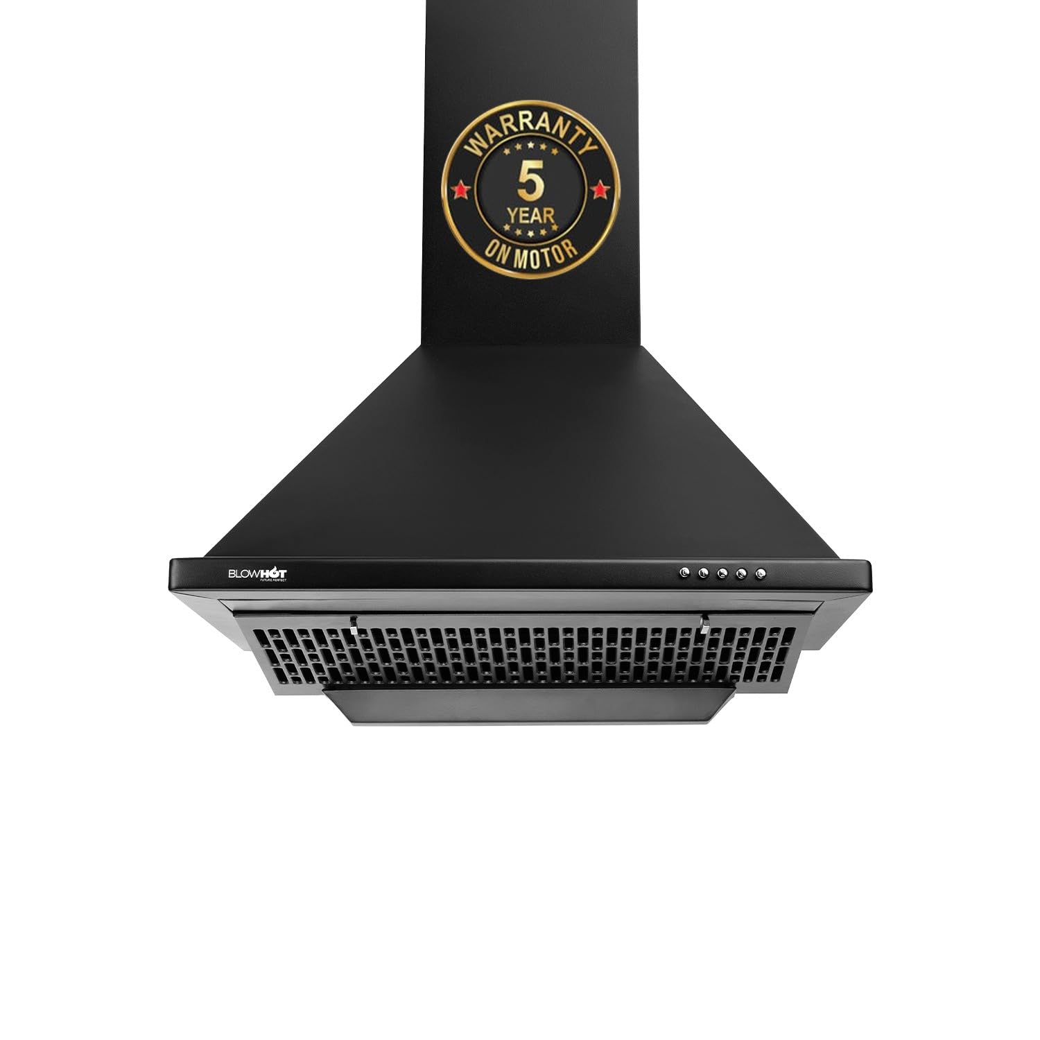 60cm 1150 m/h Power Chimney for kitchen, 3 Speed Push Control, Filterless technology, LED Lights, 5-Year Motor Warranty by Blowhot - IRISH S BPC Plus, Black