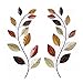Asense Set of 2 Metal Tree Leaf Wall Hanging Art Decor, 38 Inch Iron Olive Branch Leaf Home Sculptures for Bedroom Living Room Hotel Office