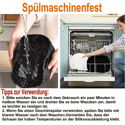 Heißluftfritteuse Zubehör Kompatibel für Ninja AF300EU 7,6L, COSORI 8,5L, cookwise Devology Cecotec 9L, Balter Innsky Doppel Fritteusen, 6PCs Zubehörset Mit Airfryer Silikonform, Grillrost, BPA-frei – Bild 8