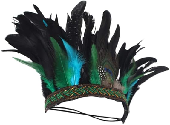 Minkissy Coiffure Indienne Plumes Couronne Coiffe Costume Cheveux Accessoires Habiller Accessoires Photo Pour Les Femmes Du Parti Hommes Amazon Fr Cuisine Et Maison