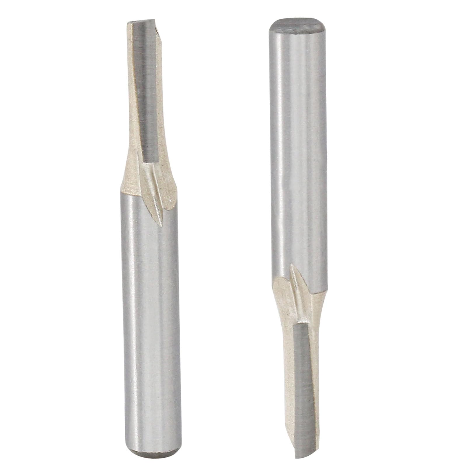 Snapklik.com : 2 Pcs 1/4 Shank, One Flute Straight Router Bit, 3/16 ...
