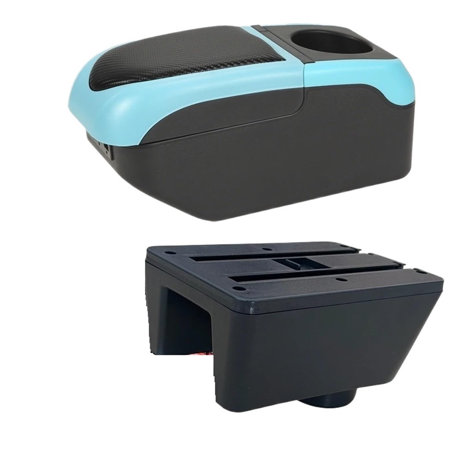 Ecbugat Black Blue For Seat For Ibiza 6J 6L Car Armrest Auto Storage Box Retrofit Parts Interior Details Accessories Car Armrest Box(Black Blue)