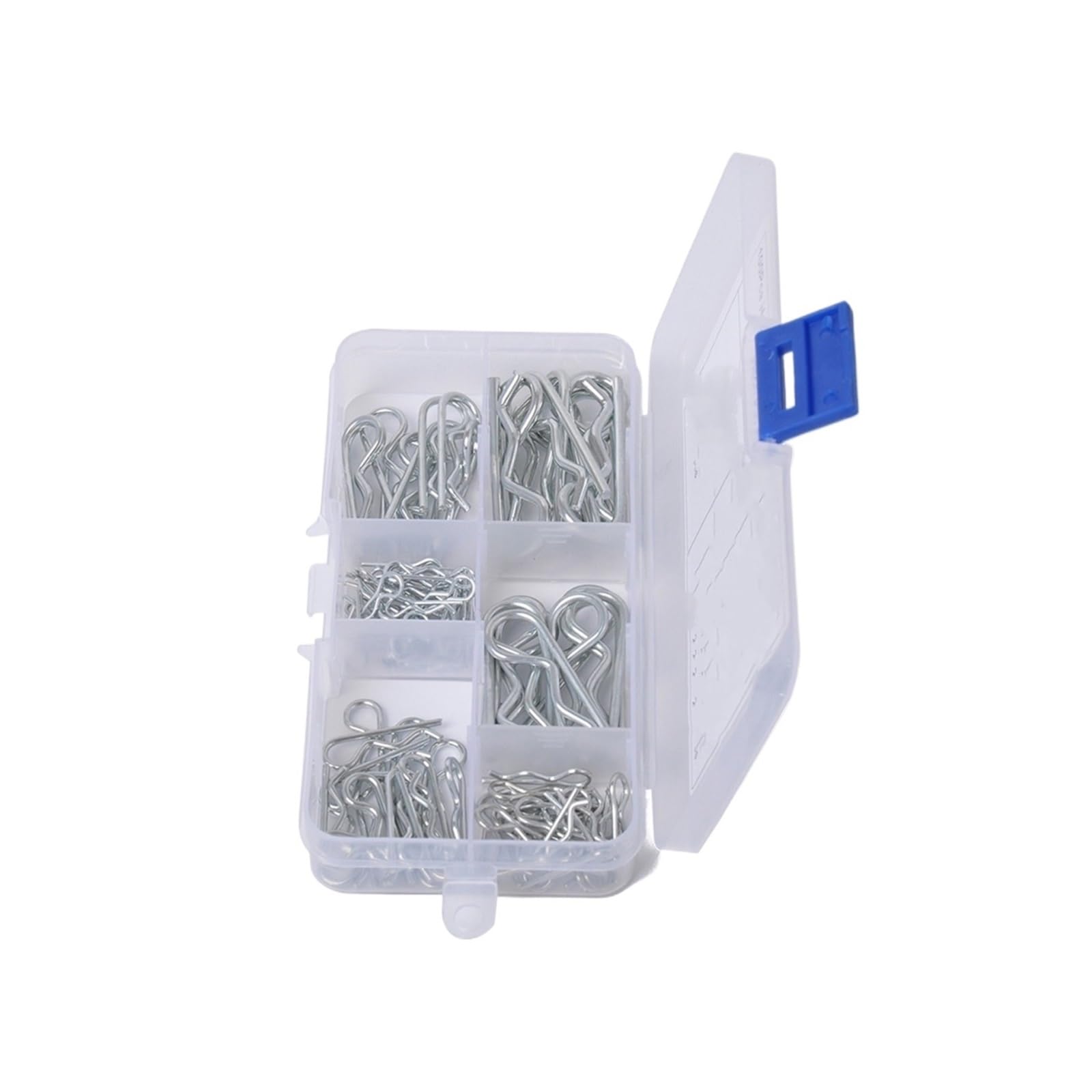R-Clips, 100 Stück Federsplinte vom Typ R M1 M1.2 M1.5 M1.8 M2 M2.5 Auto-Split-Klemme Haarspange Anhängerkupplung Traktor mit Aufbewahrungsbox