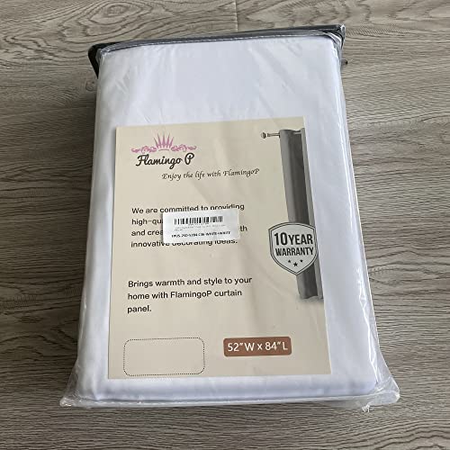 Flamingo P Double Layer 70% Blackout White Curtains For Bedroom 84 Inches Long Thermal Insulated Lined Curtains For Living Room | Light Blocking Energy Saving Grommet Drapes Draperies, 2 Panels #TOP5
