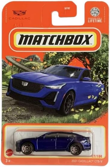 Matchbox 2021 Cadillac CT5-V Diecast Car, Blue, 37/100