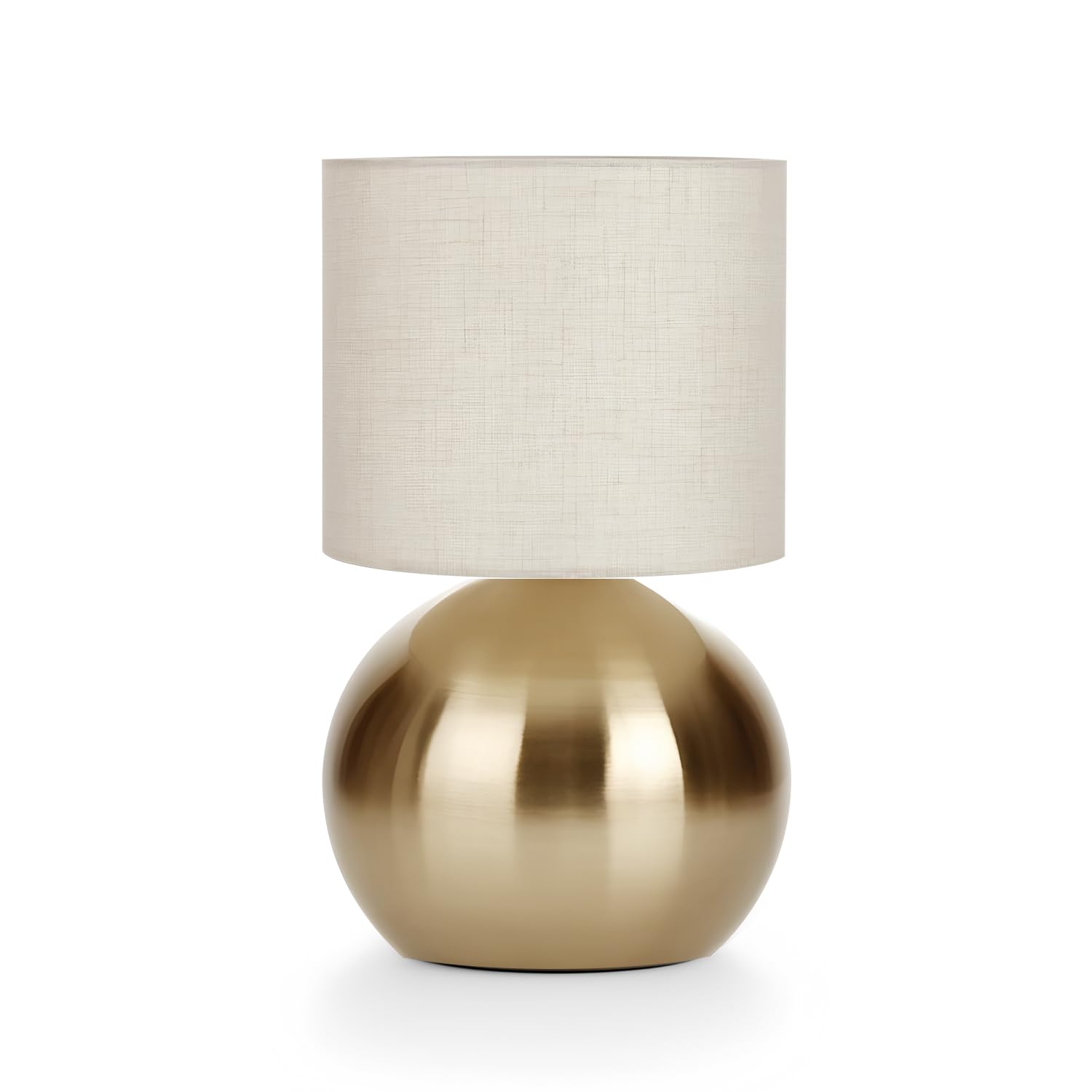 Photo 1 of ***MISSING PIECE*** LHYueTong Modern Golden Small Table Lamp with Cotton Linen Shade, 10.4-inch LED Desk Light, One-Button Switch for Bedroom, Living Room, Nightstand, Includes Warm Light Bulb