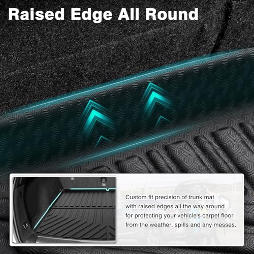 Image of Mixsuper Custom Fit Cargo Liner for New Jeep Grand Cherokee 2026 2025-2022, Only for 5 Seats, All Weather Cargo Mat Rear Trunk Liner Black