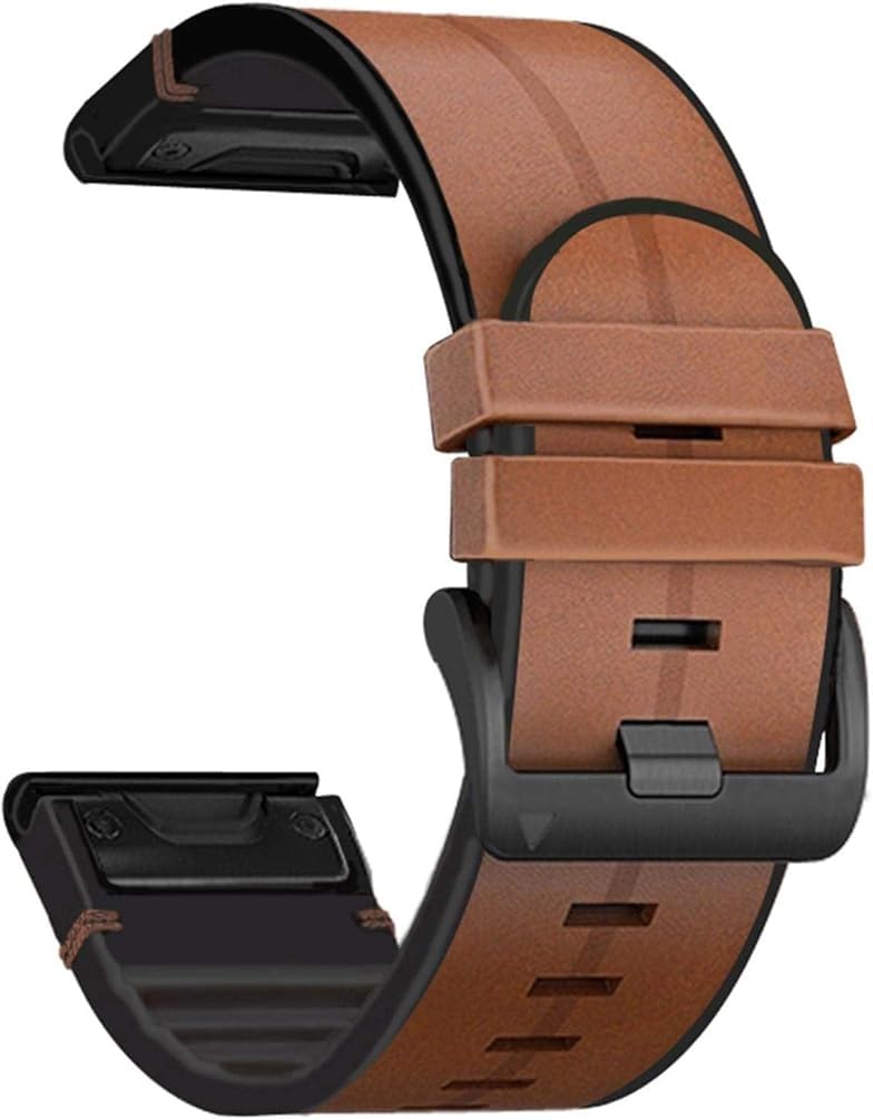 Zitel Band Compatible with Garmin Fenix 8 47mm, Fenix 7/7 Pro, Fenix 6/6 Pro, Fenix 5/5 Plus, Epix Pro/Gen 2 47mm, Forerunner 965/955/945/935, Leather with Silicone Sport Strap 22mm - Brown (B09SDB7KZL) Amazon Price History, Amazon Price Tracker