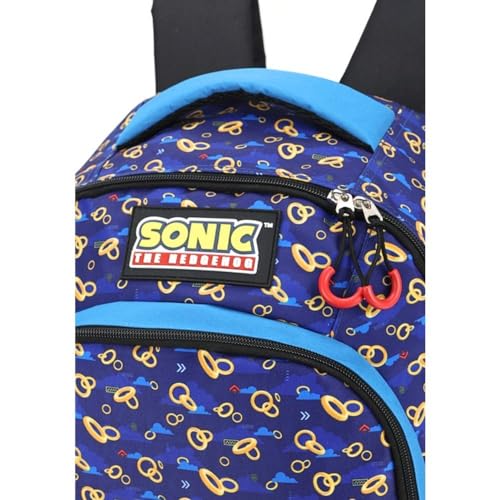 Mochila Escolar Sonic The Hedgehog Azul Luxcel