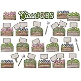 Eureka Curiosity Garden Mini Class Jobs Bulletin Board Set and Classroom Decorations for Teachers, 57 Pieces