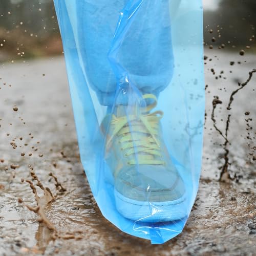 50 cubiertas desechables impermeables para zapatos de tubo alto de 70 cm, 50 piezas, plásticos gruesos para protección al aire libre miniatura 5