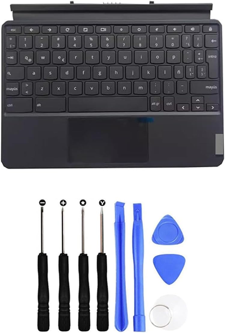 Laptop External Keyboard Palmrest Compatible with Lenov-o IdeaPa-d Duet Chromeboo-k CT-X636F ZA6F Layout Italian Canadian French Latin (Latin Language), Black