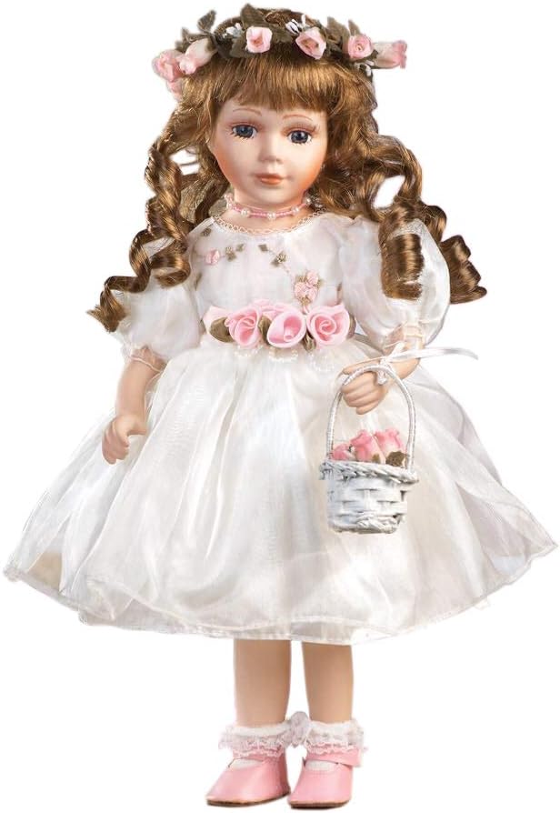 Jmisa 16インチ 磁器製スタンドドール スタンド付き